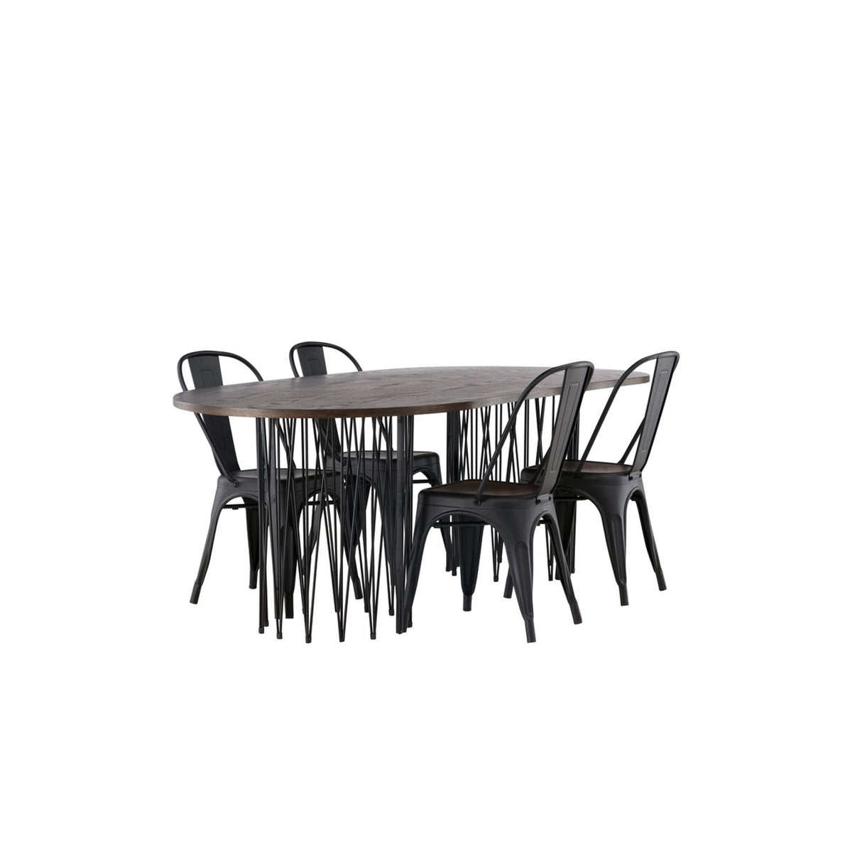 Stone, Tempe Ovalt matgrupp Svart, Svart,mocka, 220 x 100