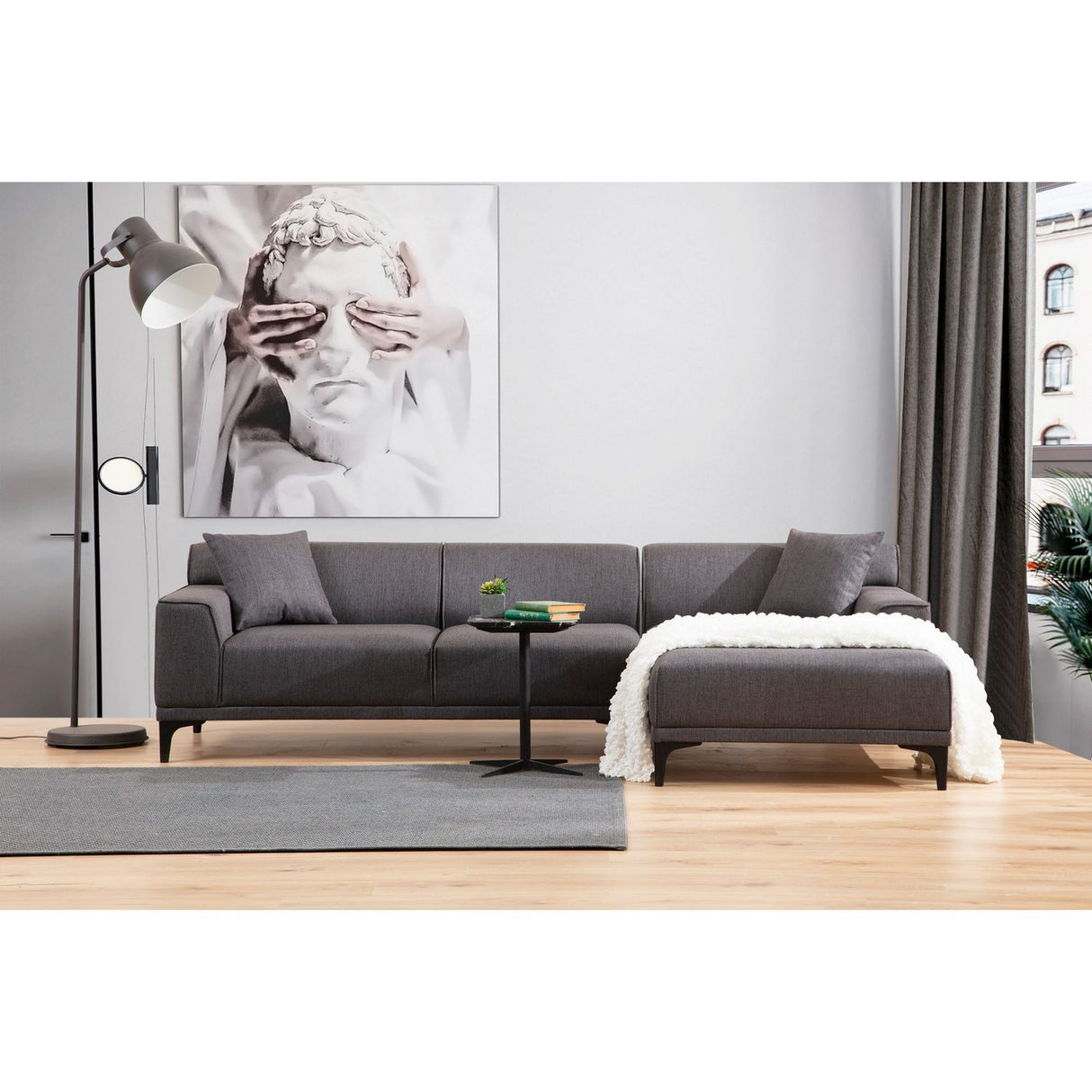 Tbilisi Corner (165 x 90 x 110 cm) Hörnsoffa Antracit, Höger
