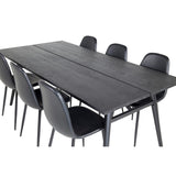 Sleek, Polar Rektangulär matgrupp Svart, Svart, 195 x 95