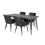 Gold, Comfort Rektangulär matgrupp Svart, Svart, 180 x 85