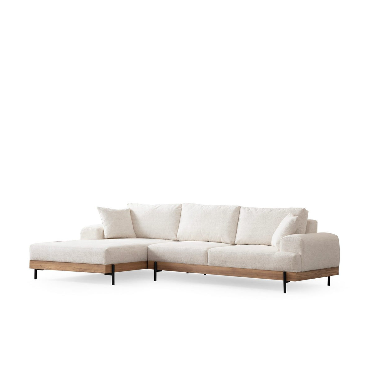 Addis Abeba Oak (170-280 x 98 x 78 cm) Hörnsoffa Vit, Vänster