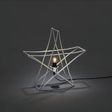 Stående Metall 40x40 cm E14 Svart Kabel Julstjärna Inne Silver