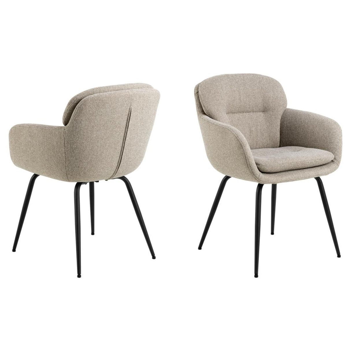 Charlize Matstol med Armstöd Alea tyg Beige