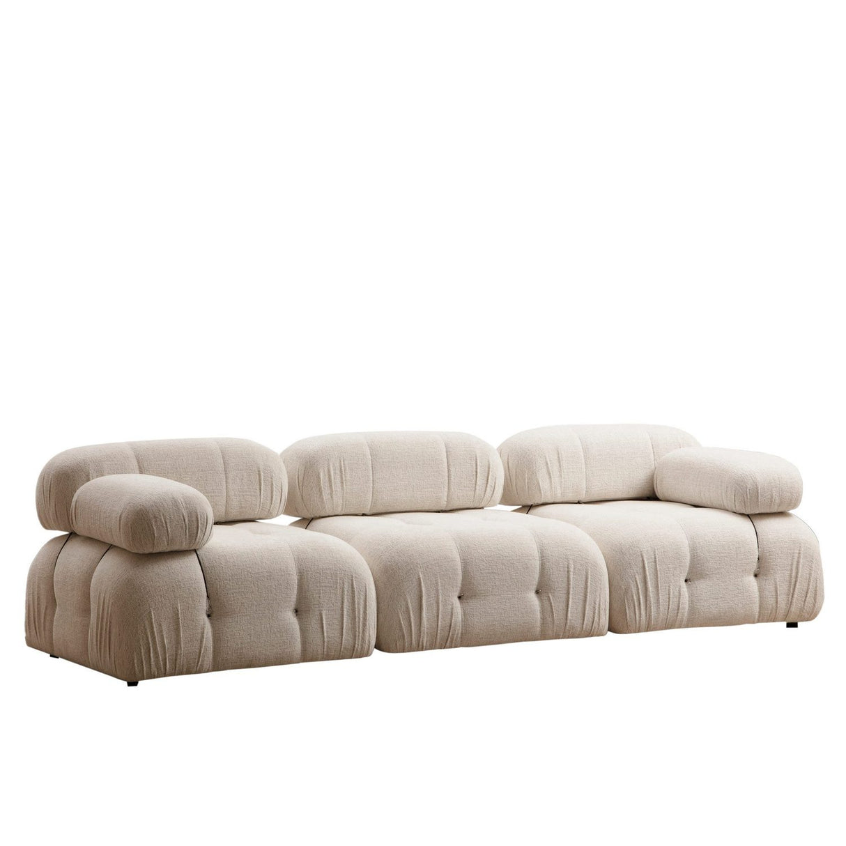 Quito 3-sits (288 x 95 x 75 cm) Bouclette 3-sitssoffa Creme