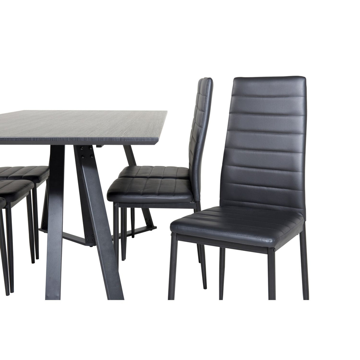 Marina, Slim Rektangulär matgrupp Svart, Svart, 180 x 90