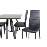 Marina, Slim Rektangulär matgrupp Svart, Svart, 180 x 90