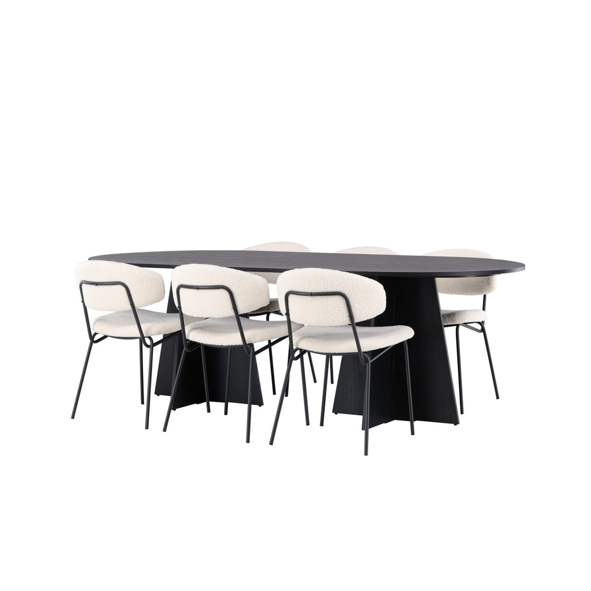 Bootcut, Chico Oval matgrupp Vit, Svart, 230 x 115