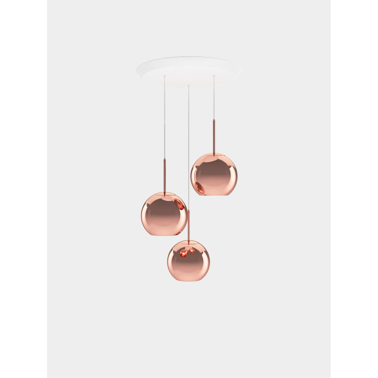 Copper Trio Rund Pendelsystem With LED