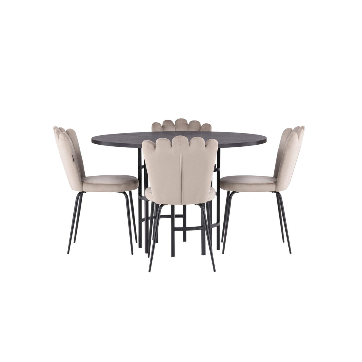Copenhagen, Limhamn Rund matgrupp Beige,Svart, Svart, ⌀115