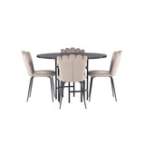 Copenhagen, Limhamn Rund matgrupp Beige,Svart, Svart, ⌀115