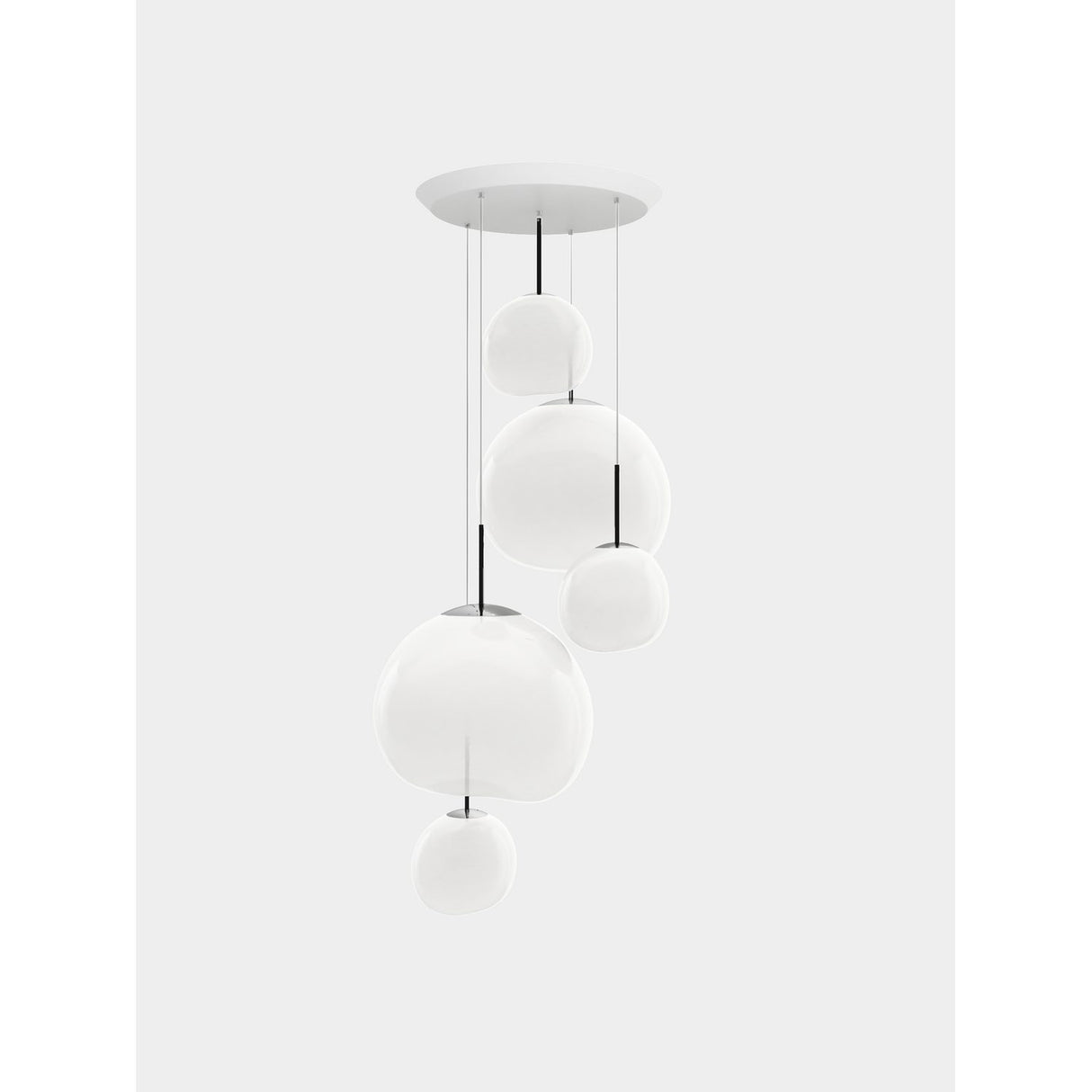 Melt Large Rund Pendelsystem Opalescent, Silver