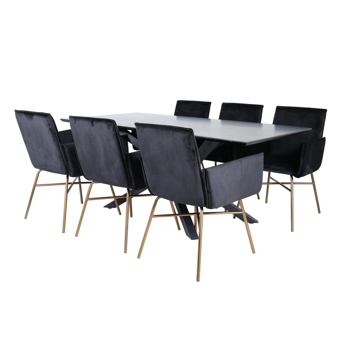 Piazza, Petra Rektangulär matgrupp Svart