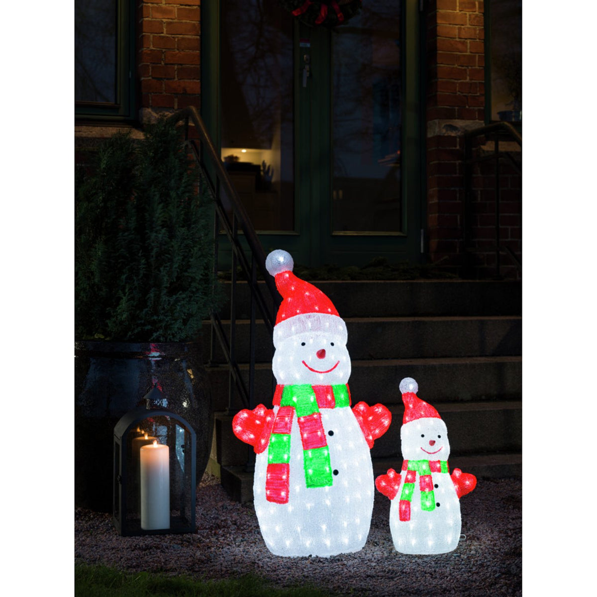 Snögubbe akryl 90cm 200 LED Ljusdekoration Ute