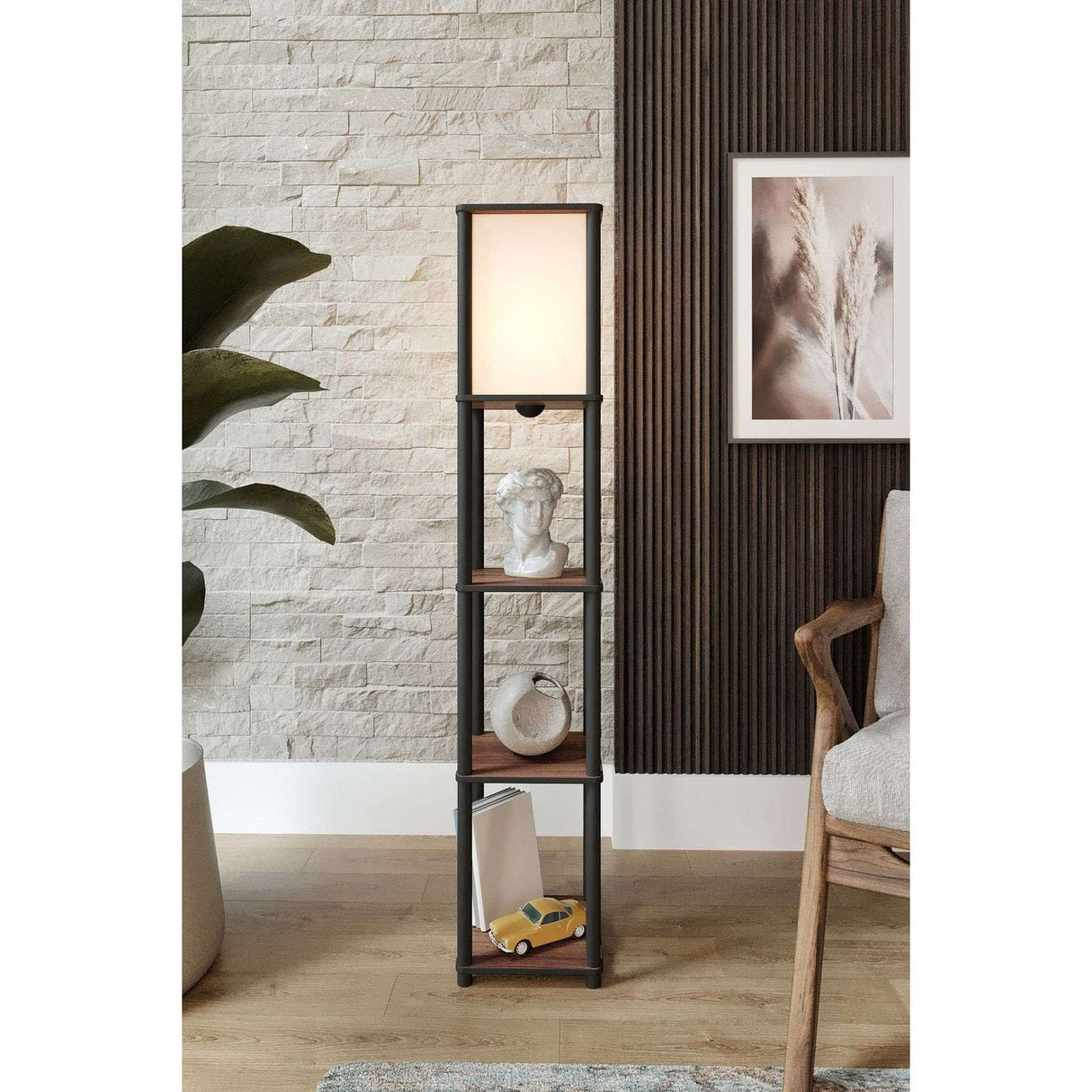 TierShelfLampz2 (H 150 cm) Golvlampa Valnöt