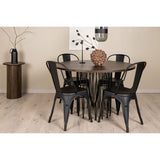 Stone, Tempe Rund matgrupp Svart, Svart,mocka, ⌀120