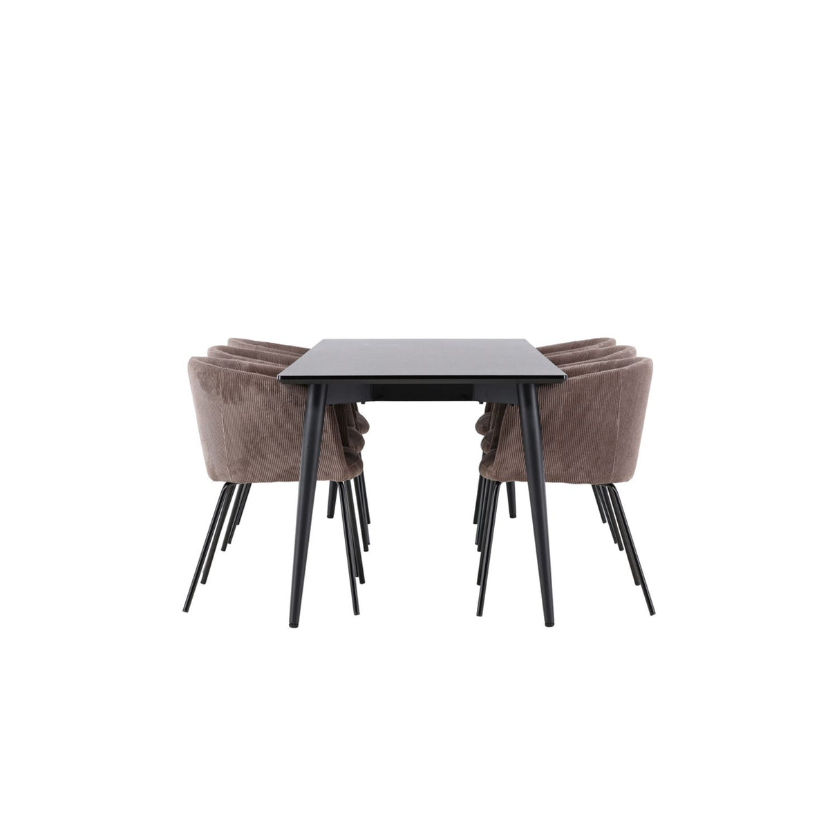 Ellis, Berit Rektangulär matgrupp Brun, Svart, 230 x 85