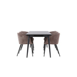 Ellis, Berit Rektangulär matgrupp Brun, Svart, 230 x 85