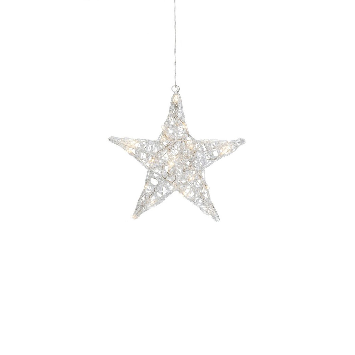 Akryl varmvita LED transparent kabel Julstjärna Inne 24 Lampor