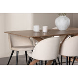 Piazza, Velvet Rektangulär matgrupp Beige,Svart, Mocka, 180 x 90
