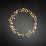 Varmvita LED Metall Julkrans med Belysning 45 cm, Guld
