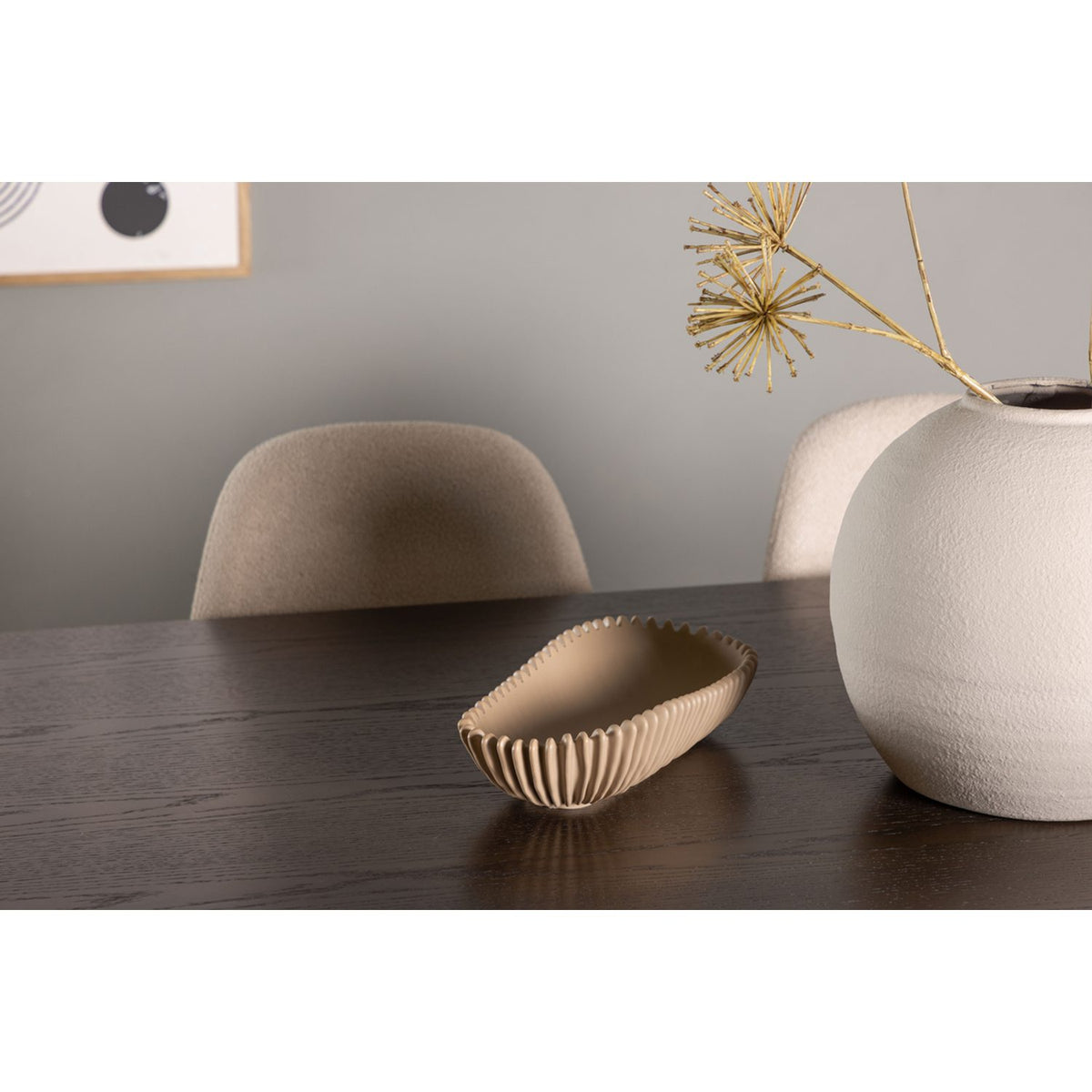 Ystad, Polar Rektangulär matgrupp Beige,Svart, Svart, mocka, 220 x 100