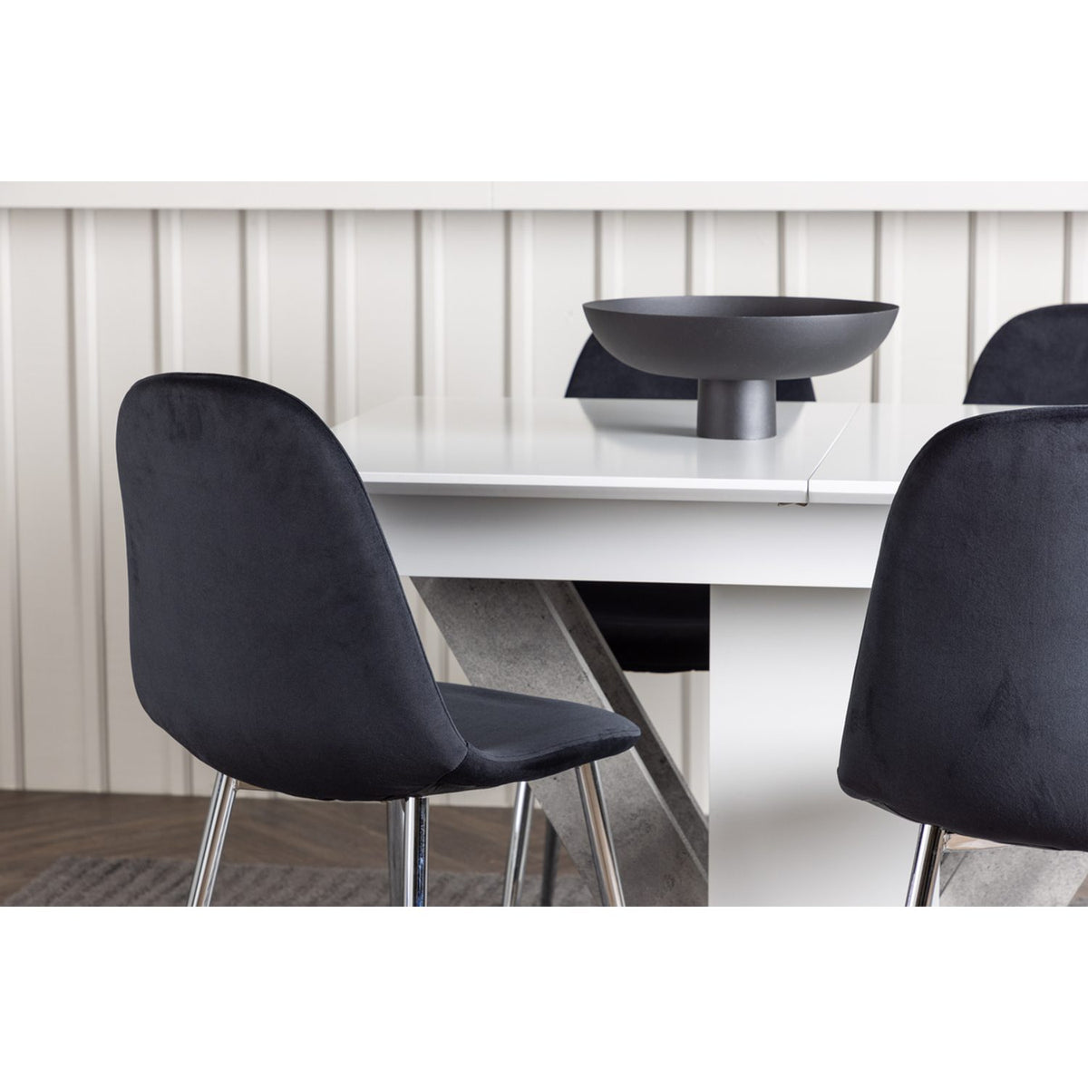 Disa, Polar Rektangulär matgrupp Svart,Silver, Grå,Vitt, 120 x 80