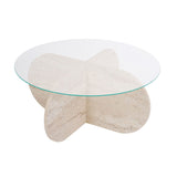 Apollo Soffbord Travertin / Transparent