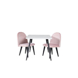 Polar, Velvet Rektangulär matgrupp Svart,Rosa, Svart,Vit, 50 x 80 x 60