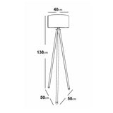 Oslo (H 138 cm) Creme Svart Golvlampa