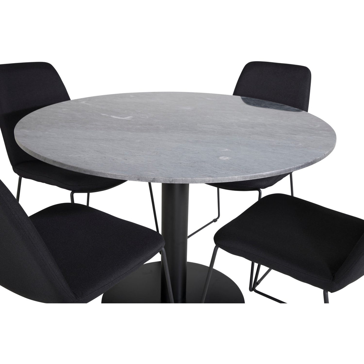 Estelle, Muce Rund matgrupp Svart, Svart,Mörkgrå, ⌀106