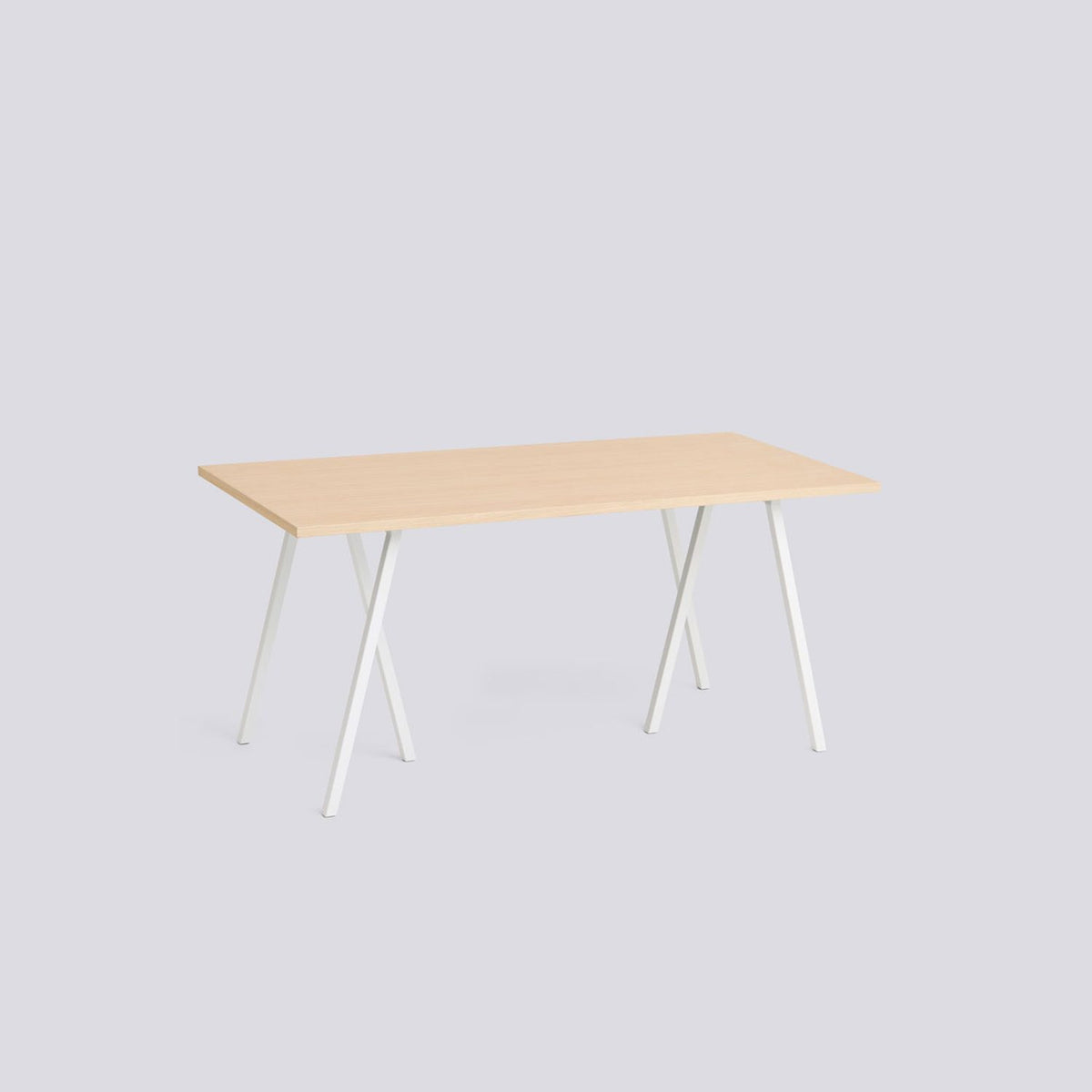 Loop Stand L160 × B77,5 × H74 cm Matbord klarlackerad ekfaner, White – pulverlackerat stål
