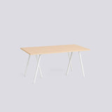 Loop Stand L160 × B77,5 × H74 cm Matbord klarlackerad ekfaner, White – pulverlackerat stål