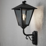 Benu E27 32 cm Vägglampa Ute Upp, Svart