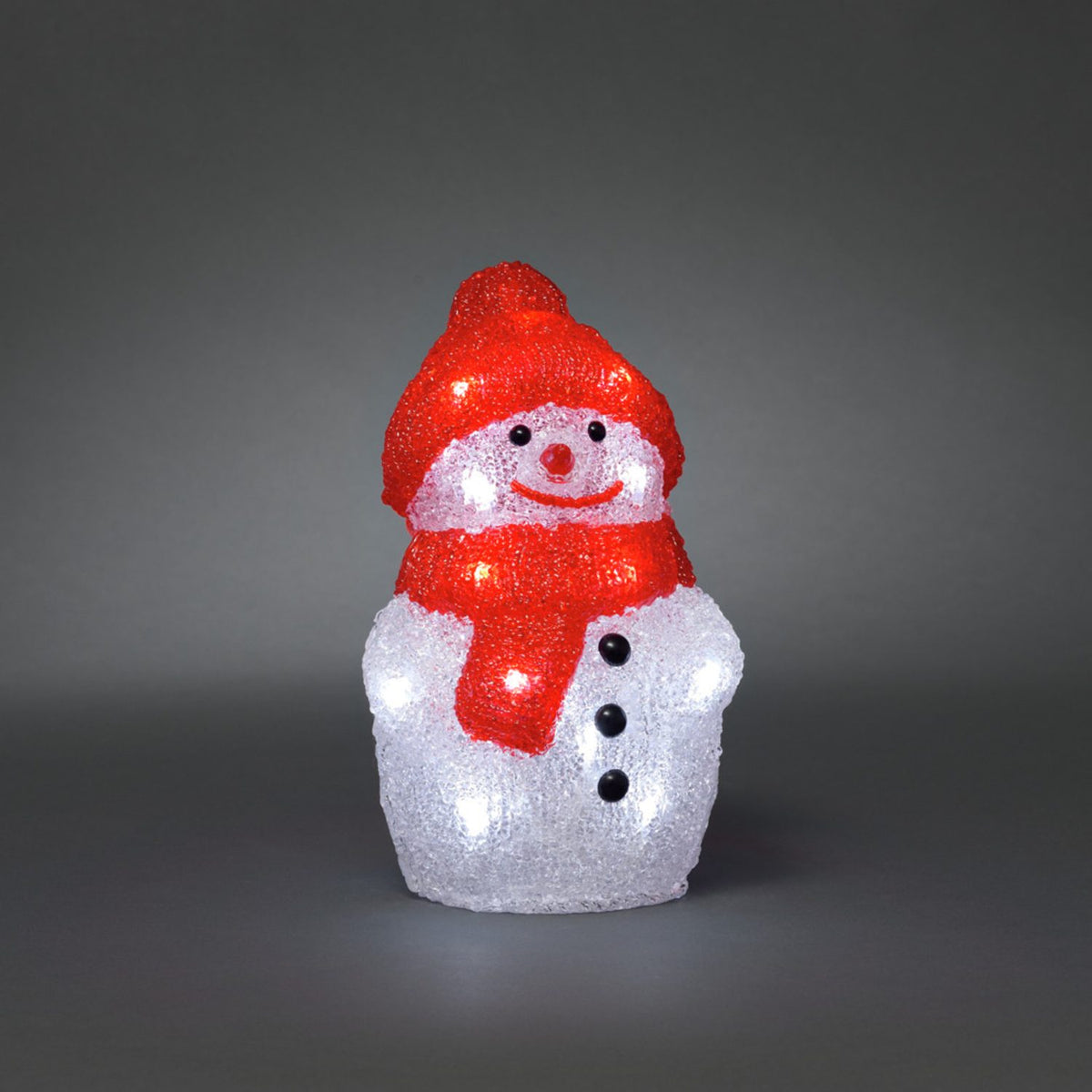 Snögubbe akryl LED 22 cm Ljusdekoration Inne