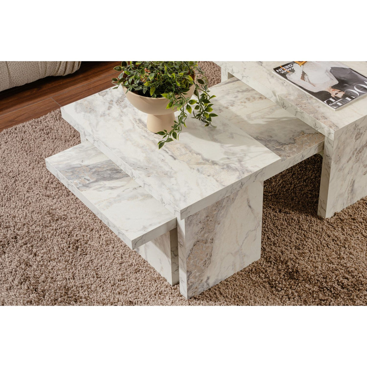 Hobart (110 x 30 x 45 cm) Soffbord Freesia-marmor