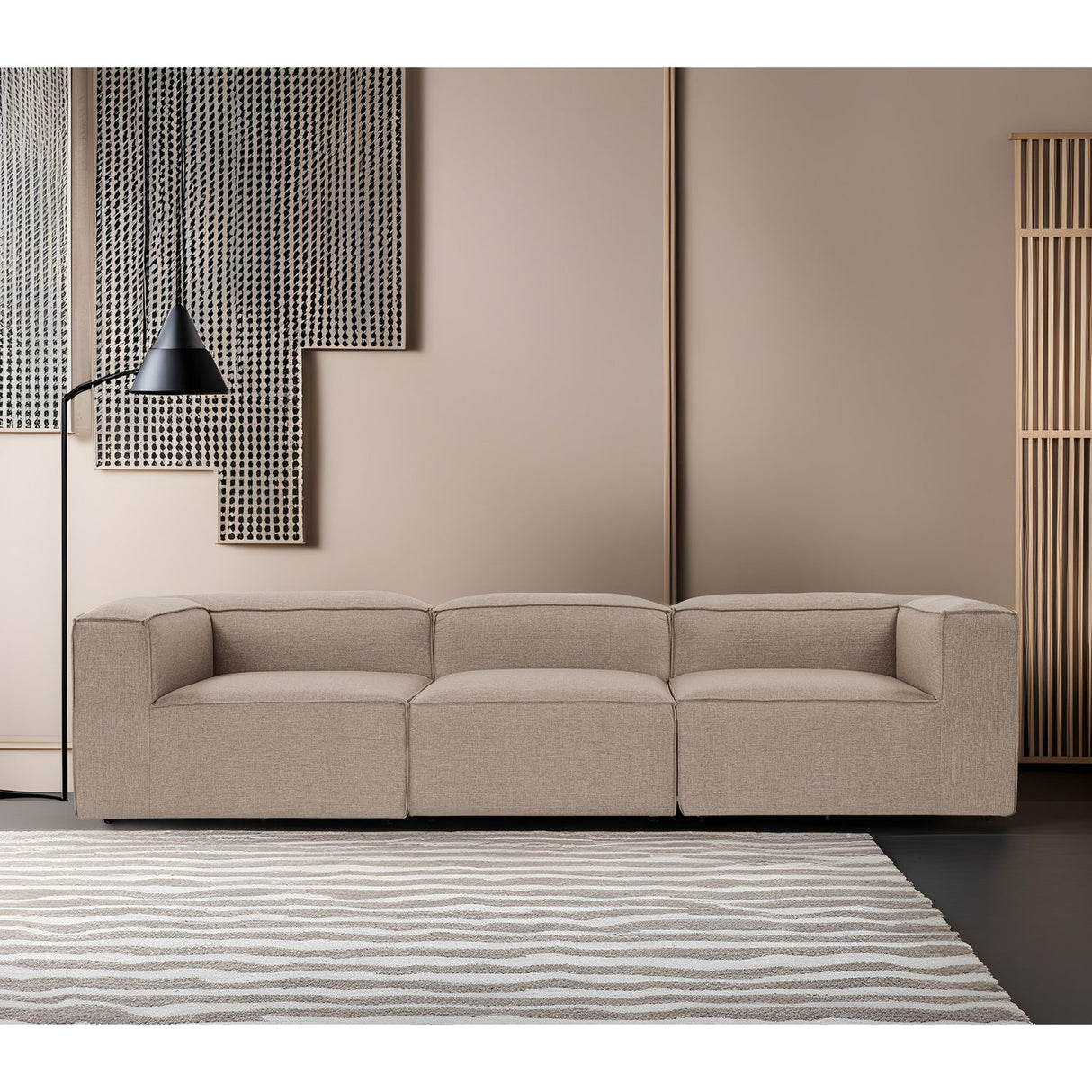 Sevilla 3 (297 x 66 x 105 cm) 3-sitssoffa Brun