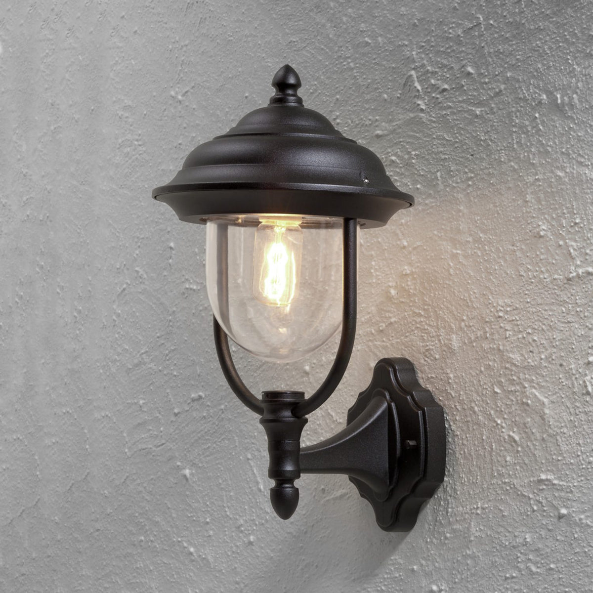 Parma E27 Vägglampa Ute Upp, Svart