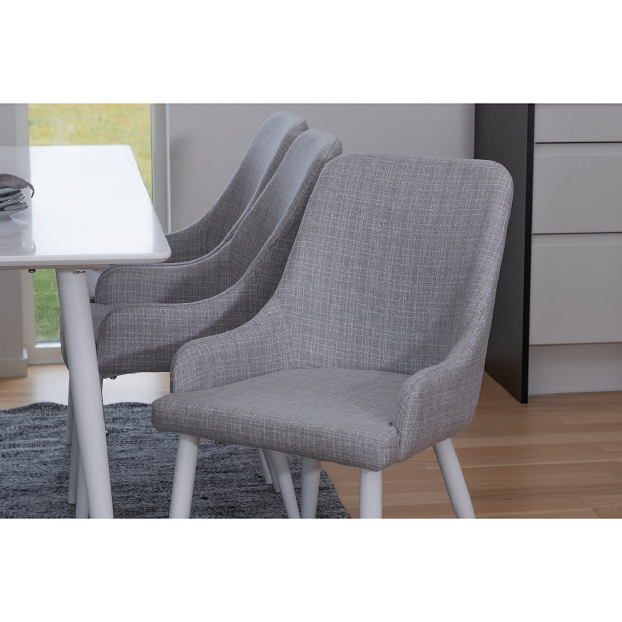 Polar, Plaza Rektangulär matgrupp Grå,Vit, Vit, 180 x 90
