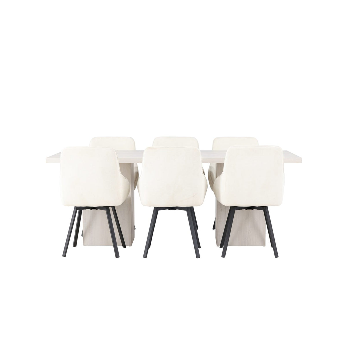 Olga, Rosie Rektangulär matgrupp Beige,Svart, Vit, 200 x 90