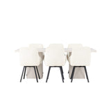 Olga, Rosie Rektangulär matgrupp Beige,Svart, Vit, 200 x 90