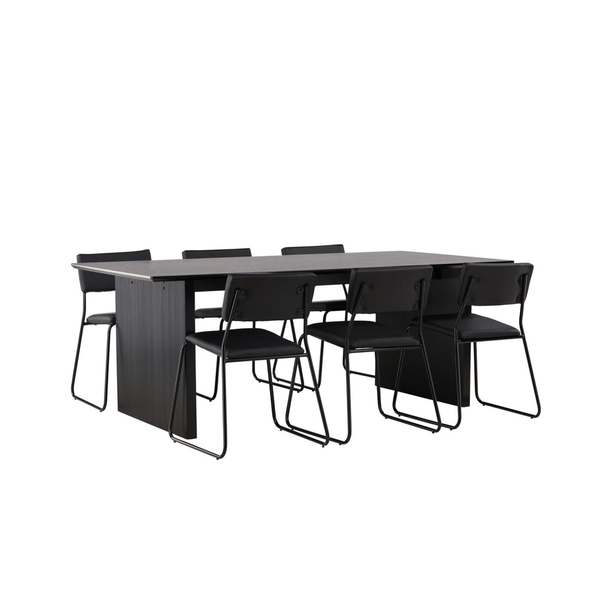 Vail, Kenth Rektangulär matgrupp Svart, Svart, 200 x 100