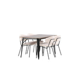 Tempe, Chico Rektangulär matgrupp Vit, Valnöt, 140 x 80