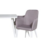 Polar, Comfort Rektangulär matgrupp Grå,Vit, Vit, 120 x 75