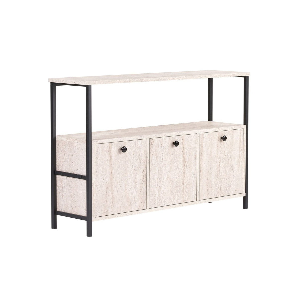 Solace (120 x 77 x 30 cm) Travertin svart Konsol