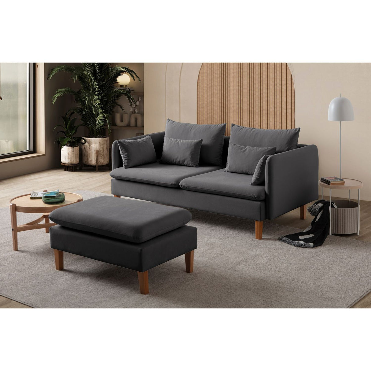 Oslo (195 x 75 x 100 cm) 3-sitssoffa Antracit