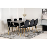 Dipp, Polar Rektangulär matgrupp Svart, Guld, Svart, Guld, 180 x 90