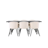 Astrid, Berit Rektangulär matgrupp Beige,Svart, Svart, 200 x 90