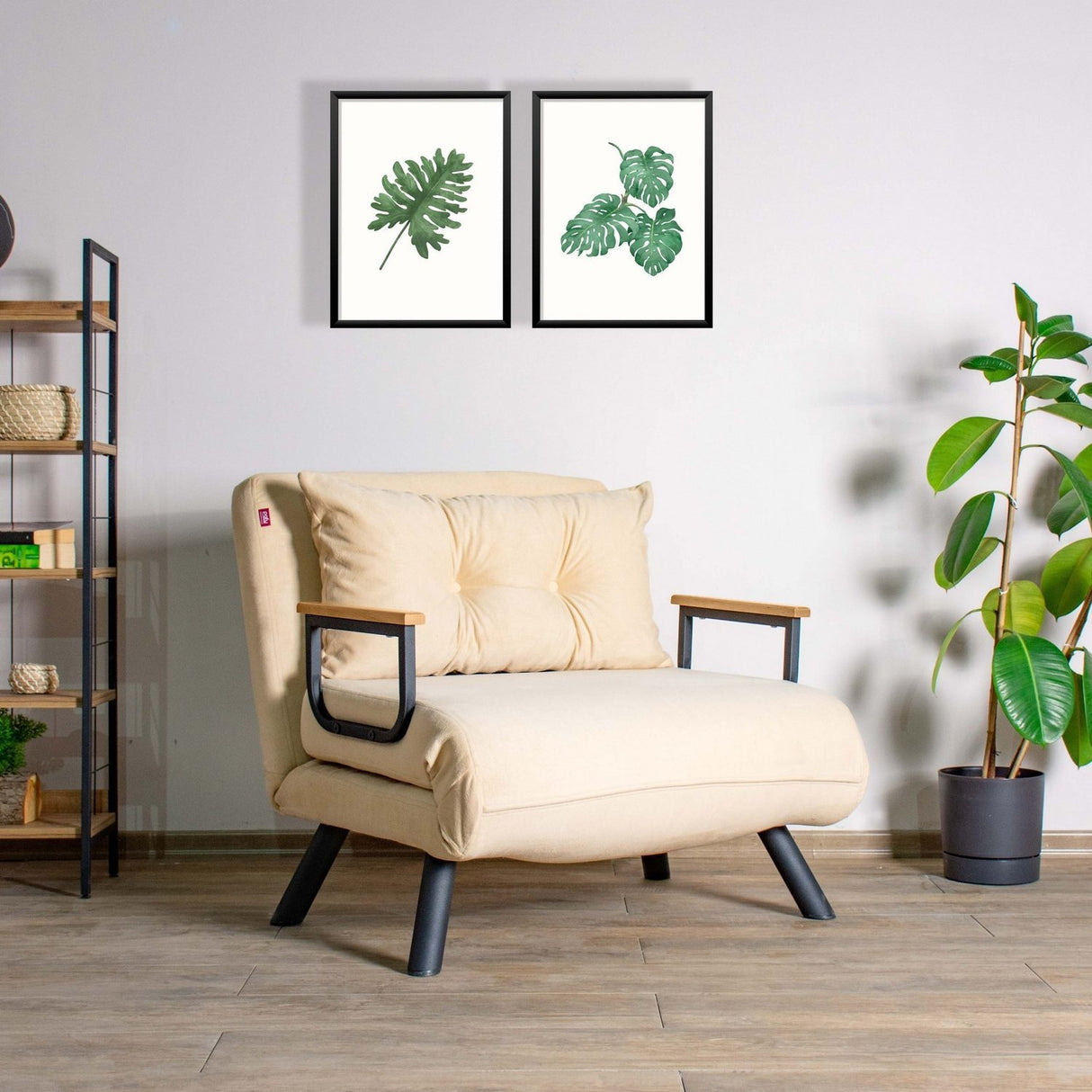 Freetown Single (26 x 120 x 60 cm) 1-sits bäddsoffa Creme