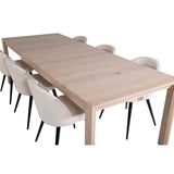 Slider, Velvet Rektangulär matgrupp Beige,Svart, Vitlaserad, 170 x 95