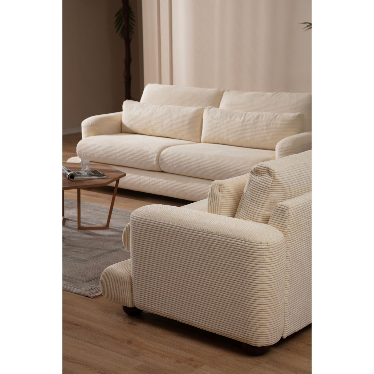 Faro (230 x 105 x 90 cm) Beige 3-sitssoffa